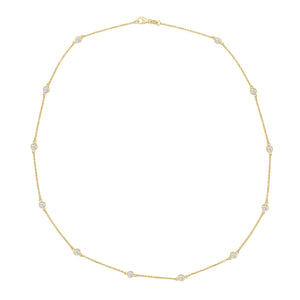 14k Gold & Diamond Station Necklace
