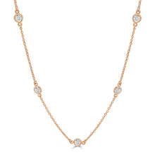 Load image into Gallery viewer, 14k Gold &amp; Diamond Station Necklace