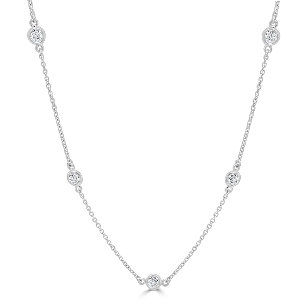 14k Gold & Diamond Station Necklace