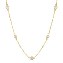 Load image into Gallery viewer, 14k Gold &amp; Diamond Station Necklace