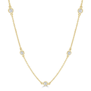 14k Gold & Diamond Station Necklace