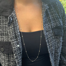 Load image into Gallery viewer, 14k Gold &amp; Diamond Station Necklace - 36&quot;