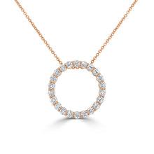 Load image into Gallery viewer, 14k Gold &amp; Diamond Circle Pendant Necklace