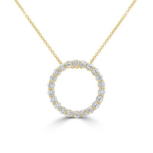 Load image into Gallery viewer, 14k Gold &amp; Diamond Circle Pendant Necklace