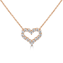 Load image into Gallery viewer, 14k Gold &amp; Diamond Open Heart Necklace