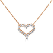 Load image into Gallery viewer, 14k Gold &amp; Diamond Open Heart Necklace