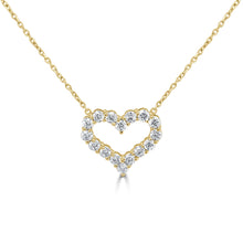 Load image into Gallery viewer, 14k Gold &amp; Diamond Open Heart Necklace