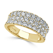 Load image into Gallery viewer, 14k Gold &amp; Diamond 3-Row Ring