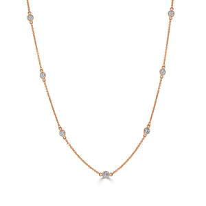 14k Gold & Diamond Station Necklace