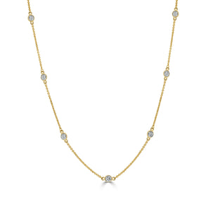 14k Gold & Diamond Station Necklace
