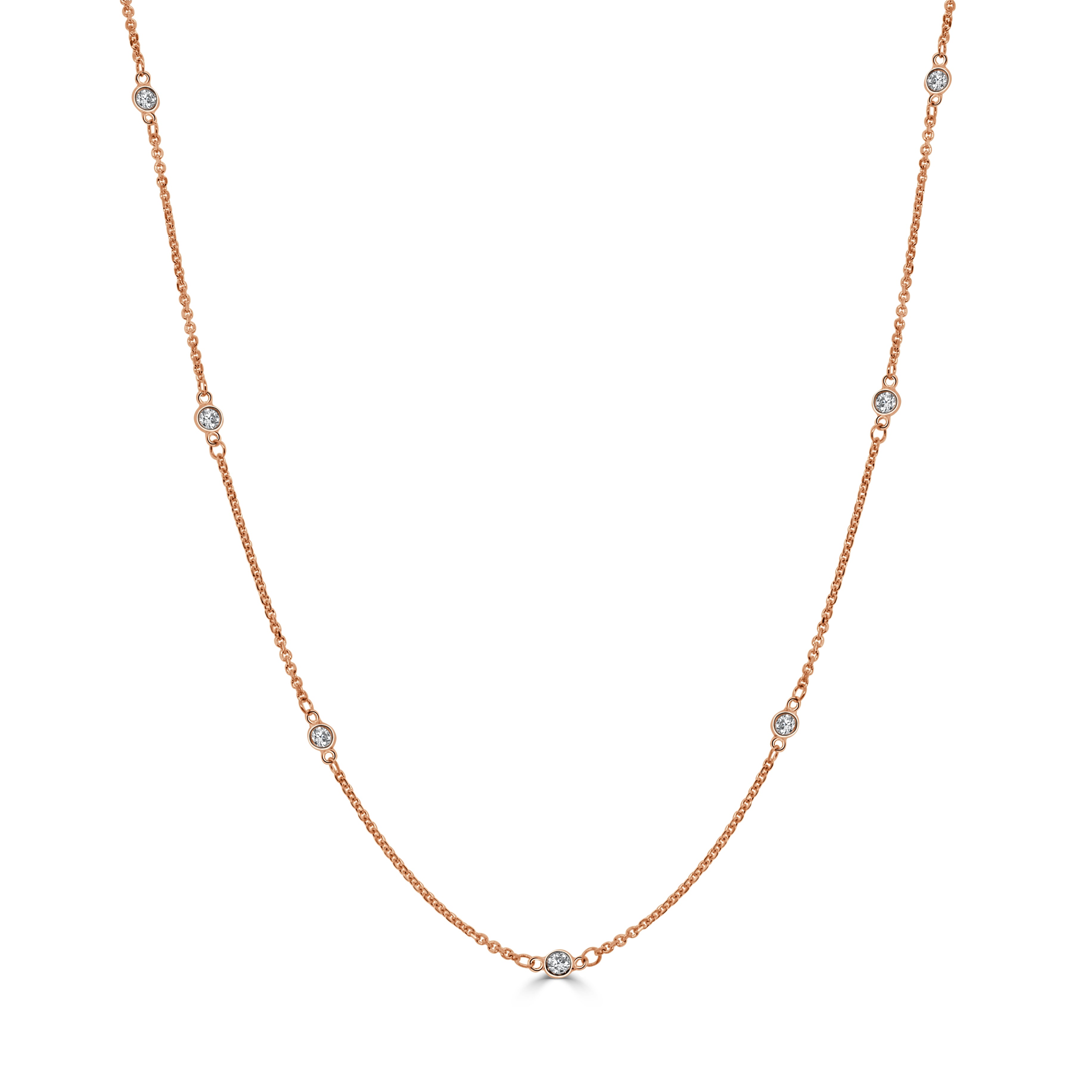 14k Gold & Diamond Station Necklace - 0.50ct
