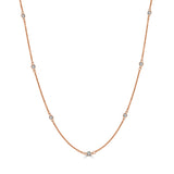 14k Gold & Diamond Station Necklace - 0.50ct