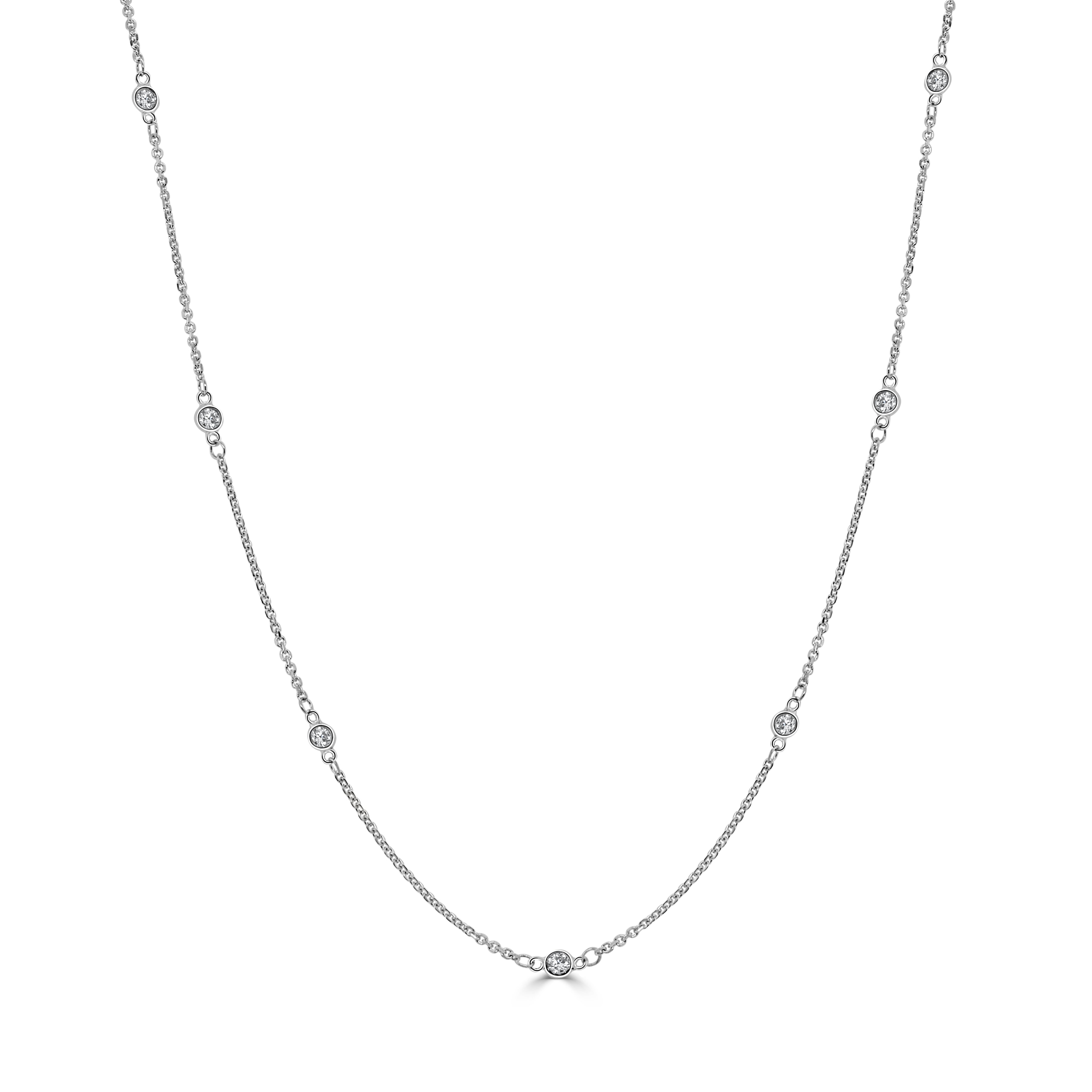 14k Gold & Diamond Station Necklace - 0.50ct