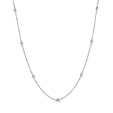 14k Gold & Diamond Station Necklace - 0.50ct