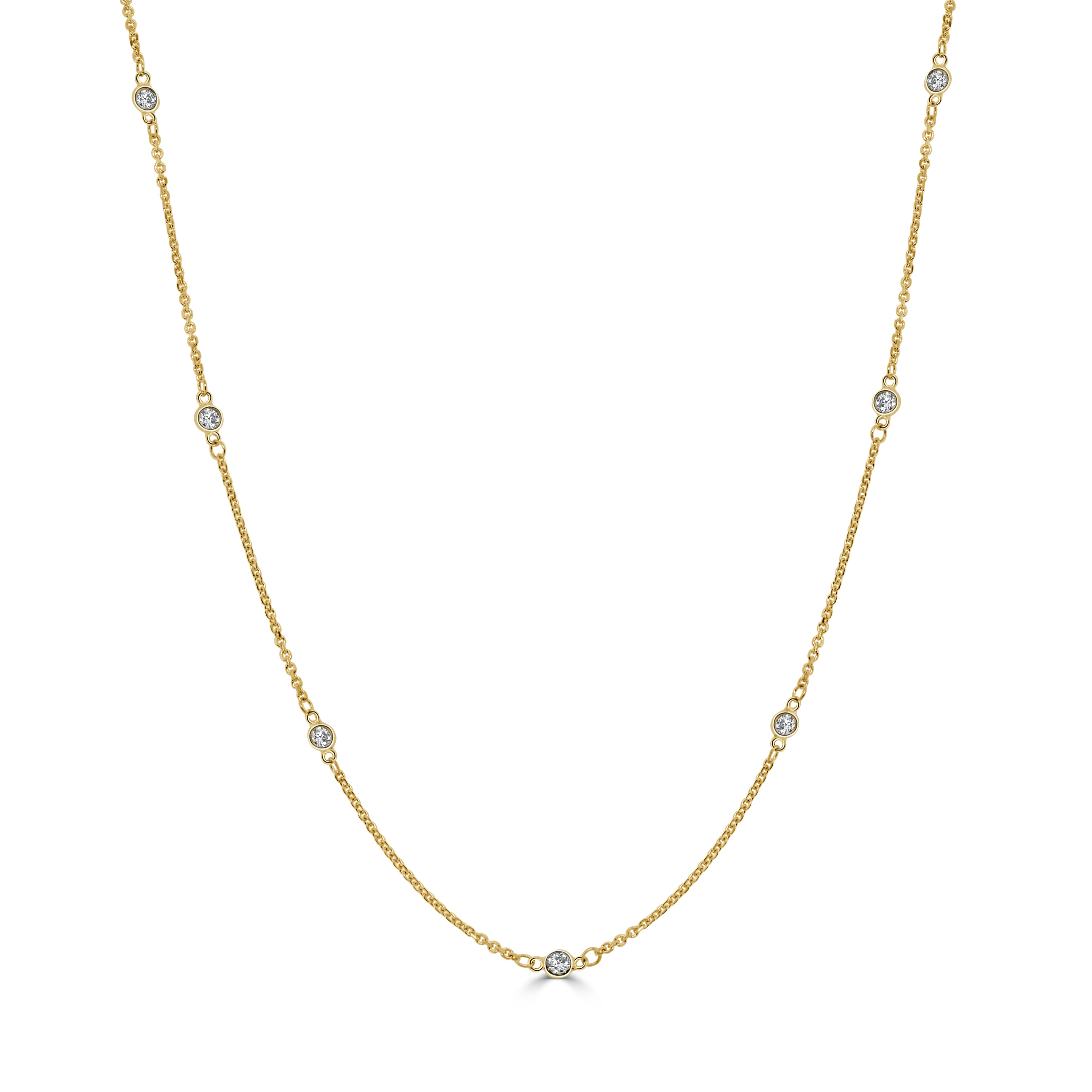 14k Gold & Diamond Station Necklace - 0.50ct