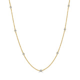 14k Gold & Diamond Station Necklace - 0.50ct