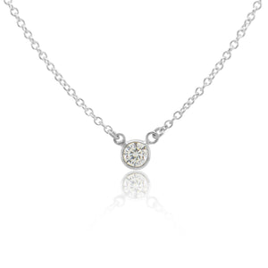 14k Gold & Diamond Bezel Necklace