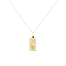 Load image into Gallery viewer, 14k Gold Zodiac Dog Tag Necklace