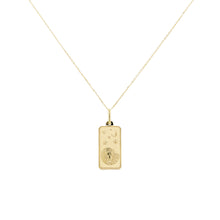 Load image into Gallery viewer, 14k Gold Zodiac Dog Tag Necklace