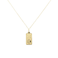 Load image into Gallery viewer, 14k Gold Zodiac Dog Tag Necklace