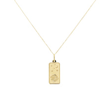 Load image into Gallery viewer, 14k Gold Zodiac Dog Tag Necklace