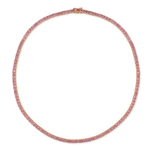 Load image into Gallery viewer, 14k Gold &amp; Pink Sapphire Tennis Necklace