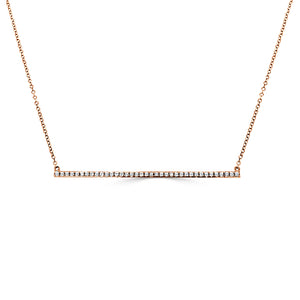 14k Gold & Diamond Bar Necklace