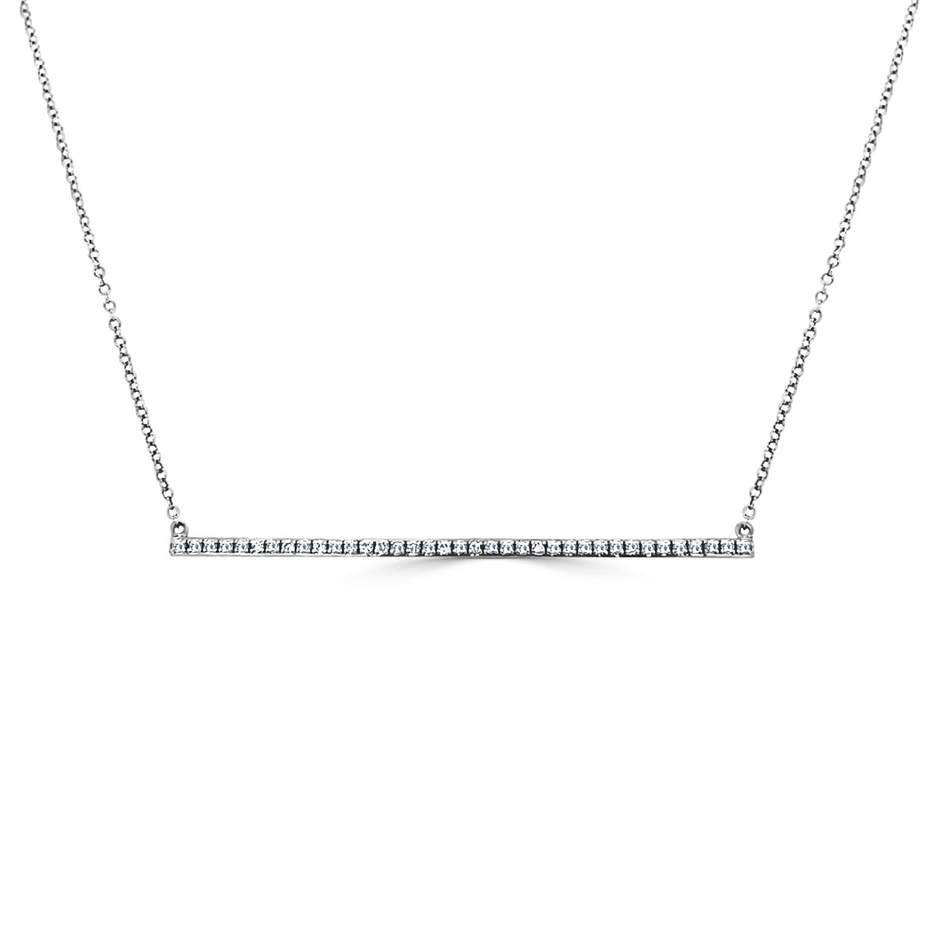 14k Gold & Diamond Bar Necklace
