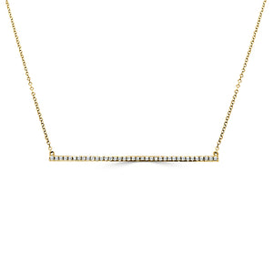 14k Gold & Diamond Bar Necklace