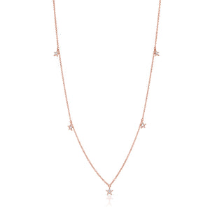 14k Gold & Diamond Star Necklace