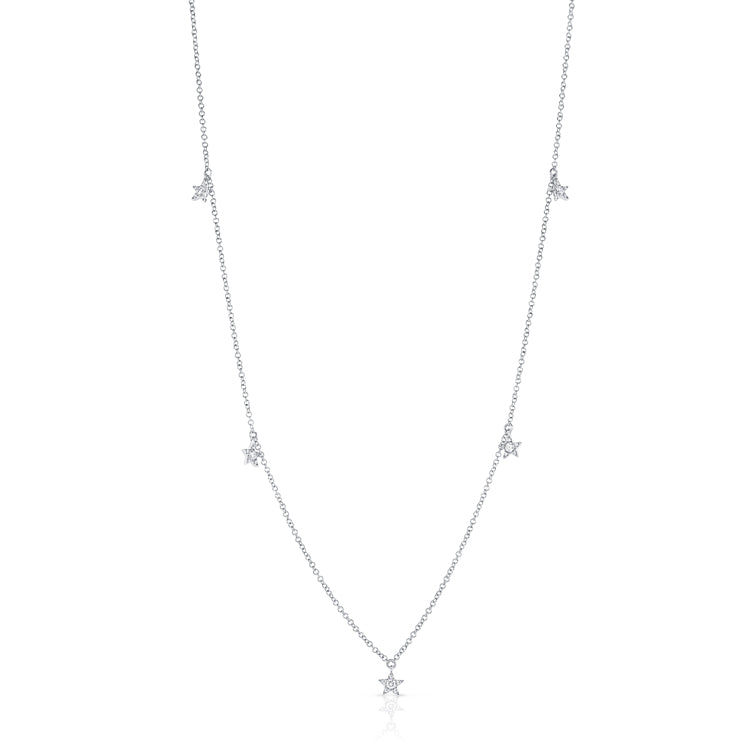 14k Gold & Diamond Star Necklace