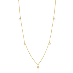 14k Gold & Diamond Star Necklace
