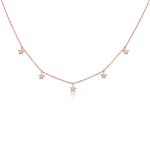 14k Gold & Diamond Star Necklace