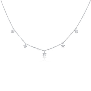 14k Gold & Diamond Star Necklace
