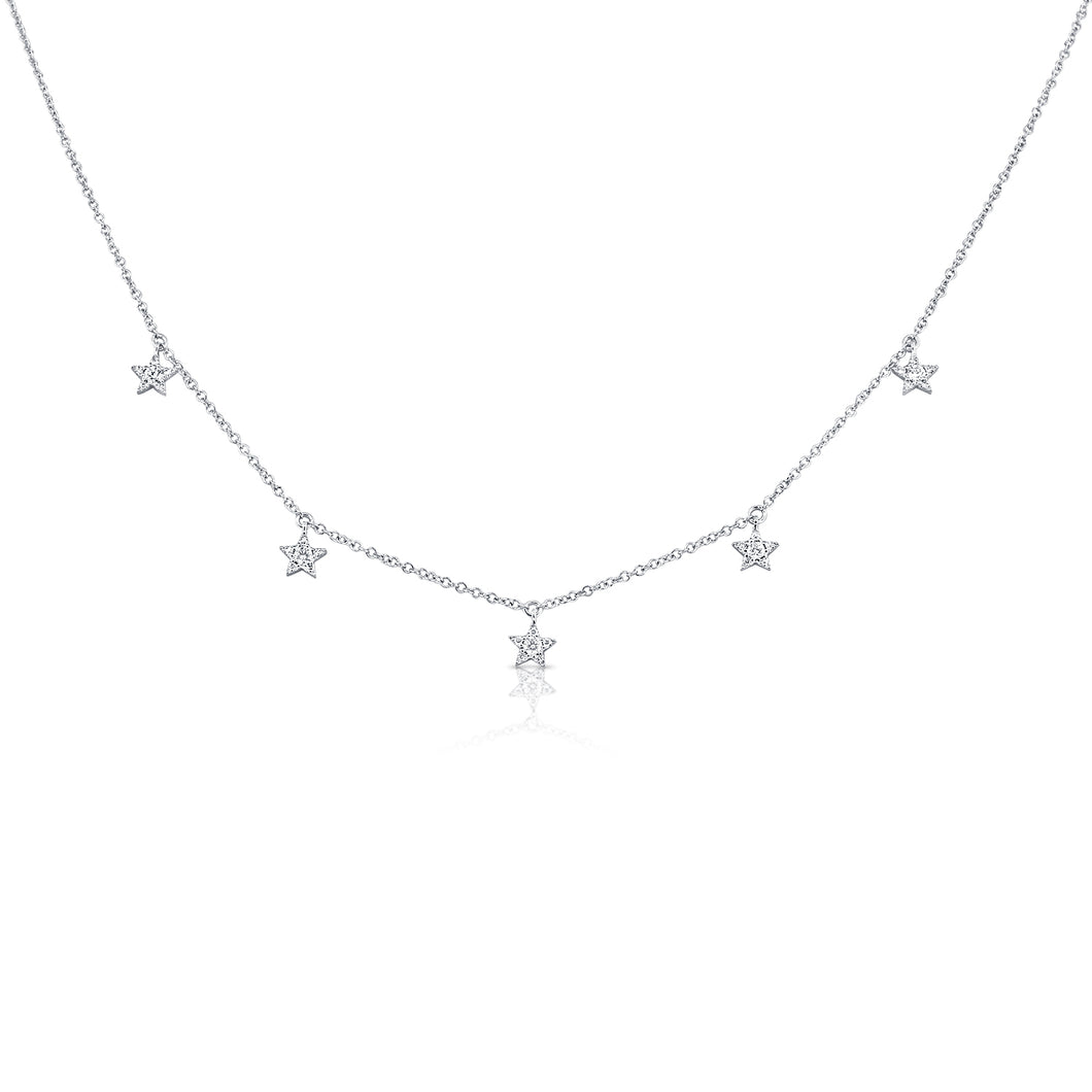 14k Gold & Diamond Star Necklace