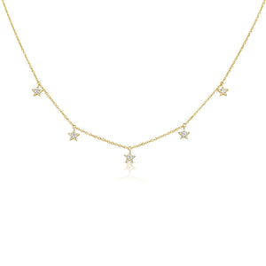 14k Gold & Diamond Star Necklace