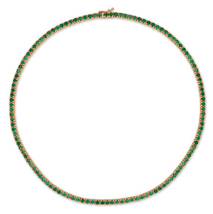 14k Gold & Gemstone Tennis Necklace