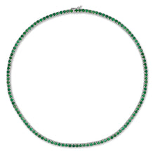 Load image into Gallery viewer, 14k Gold &amp; Green Emerald Tennis Necklace