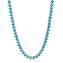 Load image into Gallery viewer, 14K Gold &amp; Heart-Shape Turquoise Tennis Necklace