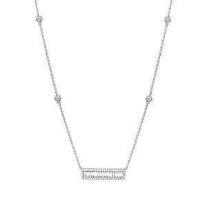 14K Gold Diamond & Baguette Necklace