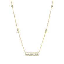 Load image into Gallery viewer, 14K Gold Diamond &amp; Baguette Necklace