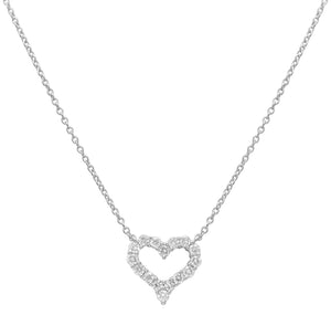 18k Gold & Diamond Open Heart Necklace
