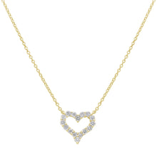 Load image into Gallery viewer, 18k Gold &amp; Diamond Open Heart Necklace