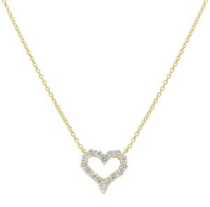 18k Gold & Diamond Open Heart Necklace