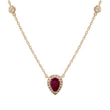 Load image into Gallery viewer, 18k Gold Pear-Shaped Ruby &amp; Diamond Necklace