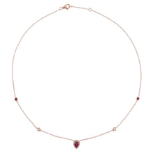 Load image into Gallery viewer, 18k Gold Pear-Shaped Ruby &amp; Diamond Necklace