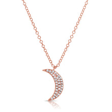 Load image into Gallery viewer, 14k Gold &amp; Diamond Moon Necklace