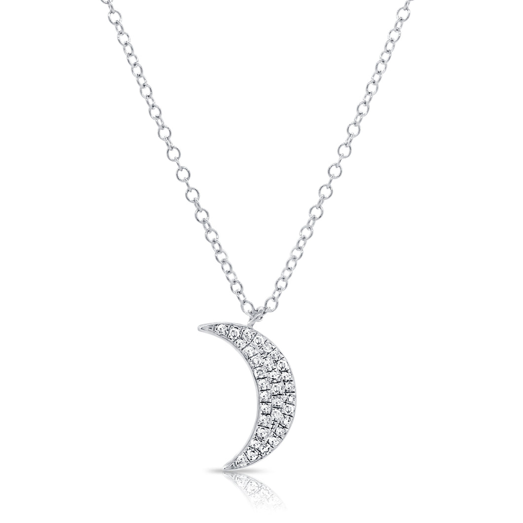 14k Gold & Diamond Moon Necklace