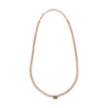 Load image into Gallery viewer, 14k Gold Green Emerald &amp; Diamond Curb Link Necklace