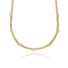 Load image into Gallery viewer, 14k Gold &amp; Diamond Heart Station Link Necklace